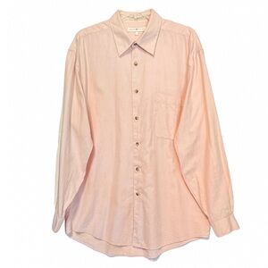 Joseph Abboud Cotton Button Down Casual Shirt Peach
